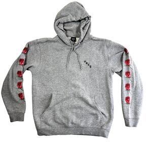 Obey Worldwide Men's M Grey Sweatshirt Hoodie Rose Print Graphic